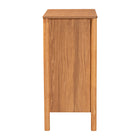 Baxton Studio Jenn Golden Brown Wood Japandi 4-Drawer Chest with Distressed-Finished Rattan