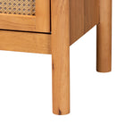 Baxton Studio Jenn Golden Brown Wood Japandi 4-Drawer Chest with Distressed-Finished Rattan