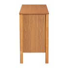 Baxton Studio Jenn Golden Brown Wood Japandi 6-Drawer Dresser with Distressed-Finished Rattan