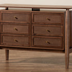 Baxton Studio Alyssa Japandi Walnut Brown Wood 6-Drawer Dresser