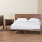 Baxton Studio Alyssa Japandi Walnut Brown Wood Queen Size 4-Piece Bedroom Set