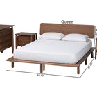 Baxton Studio Alyssa Japandi Walnut Brown Wood Queen Size 4-Piece Bedroom Set