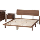 Baxton Studio Alyssa Japandi Walnut Brown Wood Queen Size 4-Piece Bedroom Set