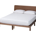 Baxton Studio Alyssa Japandi Walnut Brown Wood Queen Size 4-Piece Bedroom Set