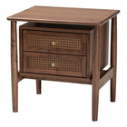 Baxton Studio Alyssa Japandi Walnut Brown Wood Queen Size 4-Piece Bedroom Set