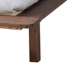 Baxton Studio Alyssa Japandi Walnut Brown Wood Queen Size 4-Piece Bedroom Set