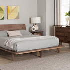 Baxton Studio Alyssa Japandi Walnut Brown Wood King Size 3-Piece Bedroom Set