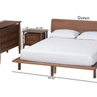 Baxton Studio Alyssa Japandi Walnut Brown Wood King Size 3-Piece Bedroom Set