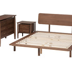 Baxton Studio Alyssa Japandi Walnut Brown Wood King Size 3-Piece Bedroom Set