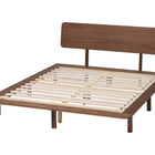 Baxton Studio Alyssa Japandi Walnut Brown Wood Queen Size Platform Bed