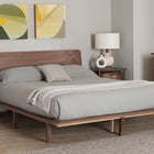Baxton Studio Alyssa Japandi Walnut Brown Wood Queen Size Platform Bed