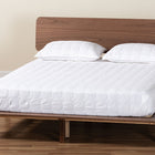 Baxton Studio Alyssa Japandi Walnut Brown Wood Queen Size Platform Bed