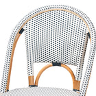 bali & pari Genica Classic French Two-Tone Navy and White Weaving and Natural Rattan Bar Stool