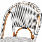bali & pari Genica Classic French Two-Tone Black and White Weaving and Natural Rattan 2-Piece Counter Stool Set