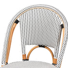bali & pari Genica Classic French Two-Tone Black and White Weaving and Natural Rattan Bar Stool