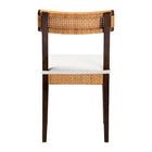 bali & pari Zaila Bohemian Light Honey Rattan and Dark Brown Wood Dining Chair
