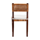 bali & pari Dameka Bohemian Light Honey Rattan and Dark Brown Wood Dining Chair