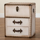 Baxton Studio Agatha Vintage Coffee Canvas 2-Drawer Storage Trunk