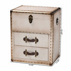 Baxton Studio Agatha Vintage Coffee Canvas 2-Drawer Storage Trunk