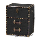 Baxton Studio Agatha Vintage Black Canvas 2-Drawer Storage Trunk