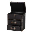 Baxton Studio Agatha Vintage Black Canvas 2-Drawer Storage Trunk