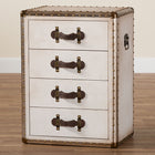 Baxton Studio Jaelyn Vintage Coffee Canvas 4-Drawer End Table