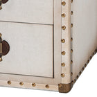 Baxton Studio Jaelyn Vintage Coffee Canvas 4-Drawer End Table