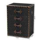 Baxton Studio Jaelyn Vintage Black Canvas 4-Drawer End Table