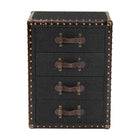Baxton Studio Jaelyn Vintage Black Canvas 4-Drawer End Table