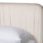 Baxton Studio Emsley Luxe Ivory Pleated Velvet Queen Size Platform Bed