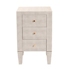 Baxton Studio Leyna Modern Beige Faux Shagreen 3-Drawer End Table