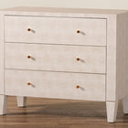 Baxton Studio Leyna Modern Beige Faux Shagreen 3-Drawer Storage Cabinet