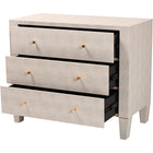Baxton Studio Leyna Modern Beige Faux Shagreen 3-Drawer Storage Cabinet