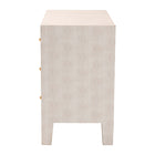 Baxton Studio Leyna Modern Beige Faux Shagreen 3-Drawer Storage Cabinet