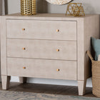Baxton Studio Leyna Modern Beige Faux Shagreen 3-Drawer Storage Cabinet