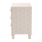Baxton Studio Nira Modern Beige Faux Shagreen 3-Drawer Storage Cabinet
