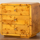 bali & pari Netra Modern and Contemporary Natural Real Burl Wood 3-Drawer Nightstand