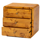 bali & pari Netra Modern and Contemporary Natural Real Burl Wood 3-Drawer Nightstand