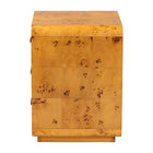 bali & pari Netra Modern and Contemporary Natural Real Burl Wood 3-Drawer Nightstand
