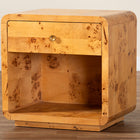 bali & pari Netra Modern and Contemporary Natural Real Burl Wood 1-Drawer Nightstand