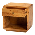 bali & pari Netra Modern and Contemporary Natural Real Burl Wood 1-Drawer Nightstand