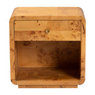 bali & pari Netra Modern and Contemporary Natural Real Burl Wood 1-Drawer Nightstand