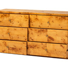 bali & pari Netra Modern and Contemporary Natural Real Burl Wood 6-Drawer Dresser