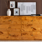 bali & pari Netra Modern and Contemporary Natural Real Burl Wood 6-Drawer Dresser