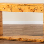 bali & pari Netra Modern and Contemporary Natural Real Burl Wood Console Table