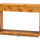 bali & pari Netra Modern and Contemporary Natural Real Burl Wood Console Table