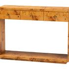 bali & pari Netra Modern and Contemporary Natural Real Burl Wood Console Table