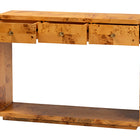 bali & pari Netra Modern and Contemporary Natural Real Burl Wood Console Table
