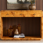 bali & pari Netra Modern and Contemporary Natural Real Burl Wood Console Table