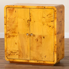 bali & pari Netra Modern and Contemporary Natural Real Burl Wood Storage Cabinet